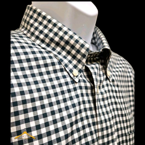Brooks Brothers Dress Shirt - XL, Green & White Gingham, Button Down Collar - Picture 1 of 8